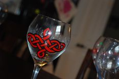 Hand Painted Wine Glasses 2 small