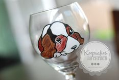 Hand Painted Wine Glasses 3 small