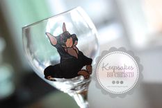 Hand Painted Wine Glasses 4 small