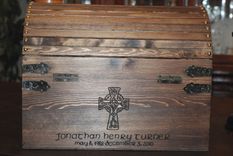 Custom Engraved  And Burned Wooden Chest 3 small