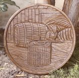 Wine Cask Ends - Oak - Hand Carved 2 small