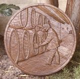 Wine Cask Ends - Oak - Hand Carved 3 small