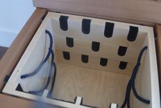 Wine Bottle Box - Redwood/Maple - Hand Carved 3 small