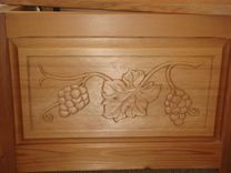 Wine Bottle Box - Redwood/Maple - Hand Carved 4 small