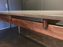 Karina Mid Century Walnut Table Base For Stone Or Marble Top 3 small
