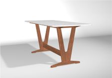 Walnut Trestle Dining Table Base For Stone Tops 4 small