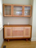 Cherry And Maple Buffet And Matching Wall Cabinets 1 small