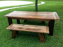 Reclaimed Oak Dining Table With Matching Benches 1 small