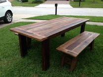 Reclaimed Oak Dining Table With Matching Benches 3 small
