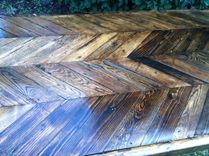 Chevron Print Reclaimed Wood Dining Table 1 small