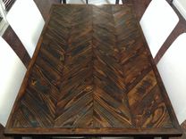 Reclaimed Wood Chevron Dining Table 3 small