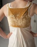 Regency Wedding Gown With Mustard Velvet Bodice 3 small