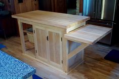 Kitchen Cabinets In Maple With Live-Edge Bookshelves 2 small