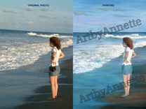Canvas Painting/Portrait From Your Photo - Various Sizes 2 small