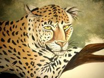 Leopard In Tree Nursery Mural 5 small