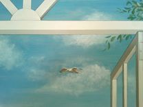 Bathroom Faux Window Mural 4 small