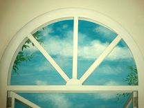 Bathroom Faux Window Mural 5 small