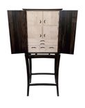 Japanese Inspired Sculpted Standing Floating Cigar Humidor Cabinet 2 small