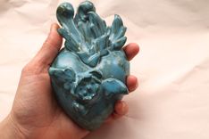 One Small Ornate Ceramic Heart 4 small