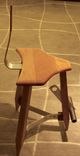 Modern Counter Stool In Cherry And Oak With Adjustable Footrest And  High Backrest 5 small