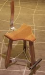 Modern Counter Stool In Cherry And Oak With Adjustable Footrest And  High Backrest 2 small