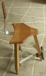 Modern Counter Stool In Cherry And Oak With Adjustable Footrest And  High Backrest 1 small
