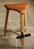 Modern Mahogany Stool With Adjustable Footrest 1 small