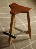 Modern Mahogany Stool With Adjustable Footrest 2 small