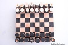 Modern, Minimalist Rustic Chess Set, Wood Log Branch Pieces 6 small