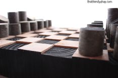 Modern, Minimalist Rustic Chess Set, Wood Log Branch Pieces 3 small