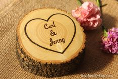 Hollow-Log Jewelry Box With Woodburned Personalization 5 small