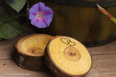 Rustic Jewelry Ring Box From Hollowed Log Personalized 5 small