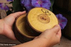 Rustic Jewelry Ring Box From Hollowed Log Personalized 3 small
