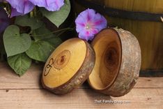 Rustic Jewelry Ring Box From Hollowed Log Personalized 1 small
