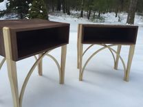 Walnut & Ash Bedside Tables (Set) 1 small