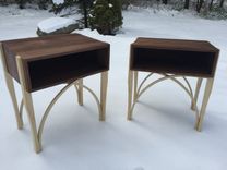 Walnut & Ash Bedside Tables (Set) 2 small