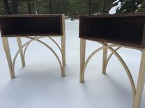 Walnut & Ash Bedside Tables (Set) 3 small