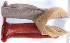 Earth Tone Handknit 3 Color Rayon Scarf 2 small