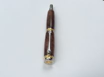 22kt. Gold And Rhodium Majestic Fountain Pen With Redwood Lace Burl 4 small