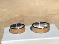 Solid Titanium Wood Inlay Rings 1 small