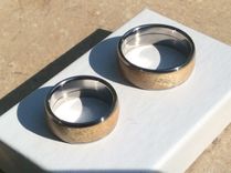 Solid Titanium Wood Inlay Rings 2 small