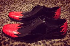 Custom Painted Flame Patent Leather Shoes 2 small