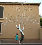 Stainless Steel Tree Sculpture, "Evolution Of Flora" 4 small