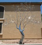 Stainless Steel Tree Sculpture, "Evolution Of Flora" 3 small