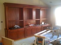 Traditional Mahogany Wall Unit /Home Office Desk 7 small