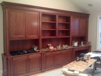 Traditional Mahogany Wall Unit /Home Office Desk 6 small