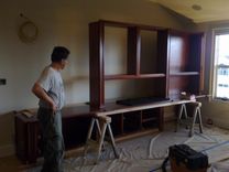 Traditional Mahogany Wall Unit /Home Office Desk 4 small