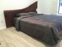 Wild Walnut Platform Bed With Large Headboard 3 small
