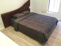 Wild Walnut Platform Bed With Large Headboard 2 small