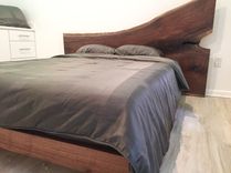 Wild Walnut Platform Bed With Large Headboard 1 small